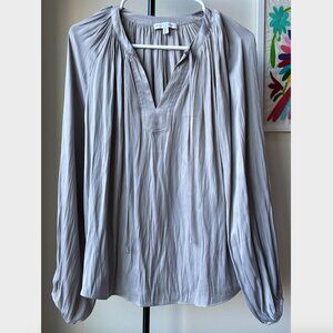 Maison d'Amelie Silver Long Sleeve Blouse - Size S